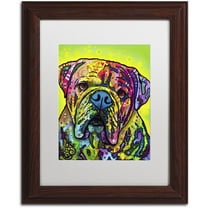 Trademark Fine Art "Hey Bulldog" Canvas Art by Dean Russo, White Matte, Wood Frame