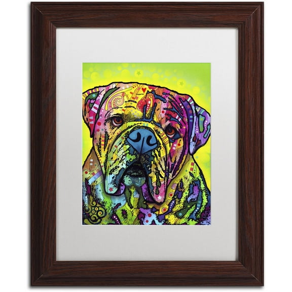 Trademark Fine Art "Hey Bulldog" Canvas Art by Dean Russo, White Matte, Wood Frame