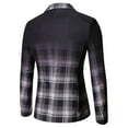 thumbnail image 2 of QUNYINEY White Jackets for Men Long Sleeve Gradient Blazer Sport Coat One Button Plaid Slim Outerwear Jackets, 2 of 3