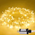 thumbnail image 2 of JMEXSUSS Luces navideñas blancas cálidas para interiores, 33 pies, 100 luces LED de cadena navideña para interiores y exteriores, cable transparente impermeable, 8 modos de luces centelleantes de hada, 2 of 4