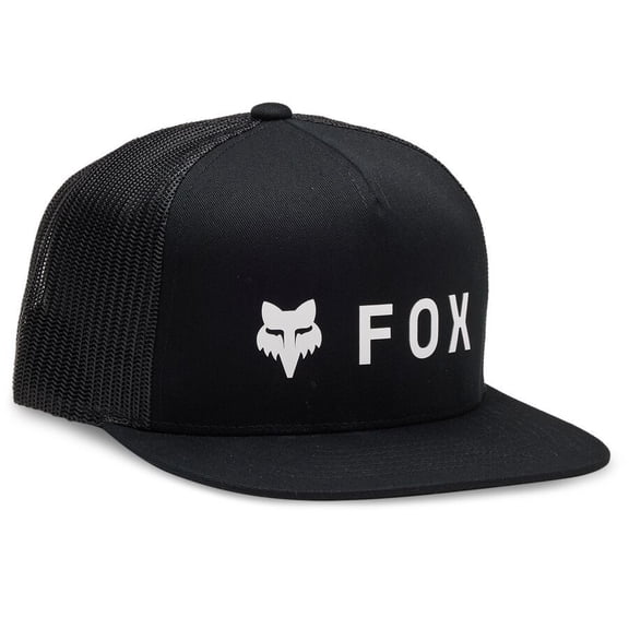 Fox Racing Mens Snapback Flat Peak Trucker Cap ~ Absolute Mesh black