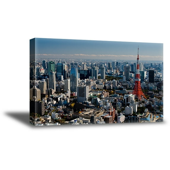 Awkward Styles Tokyo Bird's-Eye Photo Tokyo Cityscape Canvas Printed Art Japanese Wall Decor Housewarming Decor Gifts Stylish City Canvas Art Asian Decor Ideas Urban Collection for Office Wall Decor