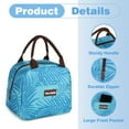 thumbnail image 3 of Tirrinia Insulated Lunch Bag, Mothers Day Gifts for Mom, Blue Leaf Print Lunch Box, Reusable Thermal Leakproof for Work Office Picnic Travel School, Small Cooler and Gift Idea, 3 of 8