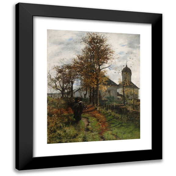 Adam Chmielowski 12x14 Black Modern Framed Museum Art Print Titled - Abandoned Parsonage (1888)