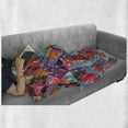 thumbnail image 6 of Balinese Soft Flannel Fleece Throw Blanket, Colorful Cultural Pattern in Quilting Style with Traditional Floral Details, Cozy Plush for Indoor and Outdoor Use, 50" x 70", Multicolor, by Ambesonne, 6 of 6