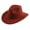 Brick Red, variant on Unisex Western Cowboy Fedora Hat Retro Flat Brim Felt Performance Wide Brim Jazz Cap Outdoor Summer Hot Pink