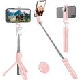 thumbnail image 1 of Bluetooth Selfie Stick, IBAOLE Extendable and Tripod Stand Selfie Stick with Wireless Remote for iPhone XR/XS/X/8/Plus/7/Plus/SE/6S/6/Plus, Galaxy S9/S8/S7/S6, Android, More Pink -, 1 of 8