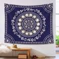 thumbnail image 4 of White Bohemian Tapestry Wall Hanging, Mandala Floral Medallion Hippie Tapestry with Light Brown Aesthetic Wreath Design, Cream Wall Decor Blanket for Bedroom Home Dorm, Small 50脳60 Inches, 4 of 7