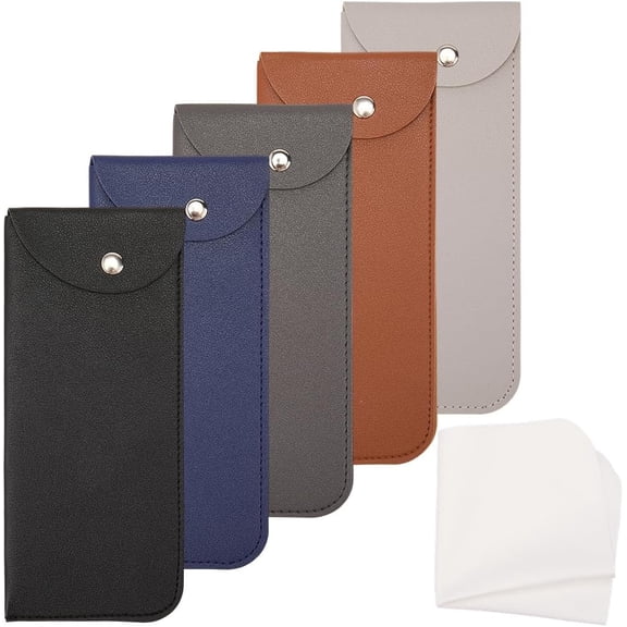 5 Pcs Soft Sunglasses Cases Leather Sunglasses Pouch Slim Glasses Case Portable Glasses Pouch Eyeglasses Bag Holder Storage Cover Multi-color