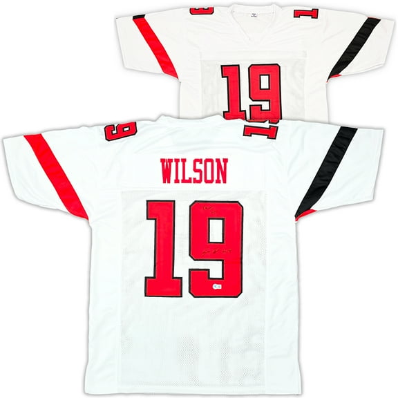 Texas Tech Red Raiders Tyree Wilson Autographed White Jersey "Guns Up" Beckett BAS Witness 215906