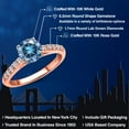 thumbnail image 2 of Gem Stone King 10K Two Tone Gold Persian Blue Moissanite and Lab Grown Diamond Engagement Ring for Women | 1.20 Cttw | Round 6.5MM | Gemstone Birthstone | Size 9, 2 of 6