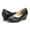 BLACK/PU, variant on Women's Mid Wedge Heel Pump Shoes Debbie color GOLD/GLITTER size 6 Wide Available