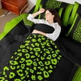 thumbnail image 4 of Homewish Lime Leopard Print Bedding Comforter Set 7pcs for Female, Chic Stripe Abstract Queen Bedding Sets, Modern Fashion Art Reversible Queen Sheet Sets, Microfiber Bedroom Decor, 4 of 7