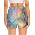 thumbnail image 4 of Uemuo Pastel Abstract Fluid Art Pattern Women's Athletic Shorts High Waisted Running Shorts with Liner Pockets Gym Elastic Workout Shorts-X-Large, 4 of 9