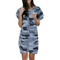 thumbnail image 2 of Women'S Crewneck Camo Print Loose Slim Casual Fashion Short Sleeved Loose Dress, 2 of 7