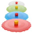 thumbnail image 1 of Juego de 4 tapas de silicona para vasos Keweilian, multicolor, 1 of 7