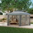 thumbnail image 7 of 13 x 13 Ft Pop Up Hexagonal Gazebo, Outdoor Canopy Shelter, Pop up Gazebos Tent with Netting and Strong Steel Frame for Patio Lawn Backyard and Deck, 7 of 7