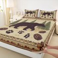 thumbnail image 3 of Homewish Wild Animal Baer Full Size Sheets,Cute Bear Paws Bed Sheets,Rustic Pine Cone Sheet Sets For Adults,Breathable Home Decor,4-Piece, 3 of 7