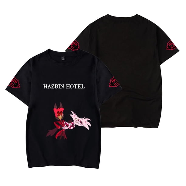 Hazbin Hotel Unisex Impreso Camiseta de manga corta Unisex Loose Casual Top de manga corta Dorado/3XL