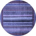 thumbnail image 1 of Ahgly Company Machine Washable Indoor Round Abstract Blue Modern Area Rugs, 4' Round, 1 of 4