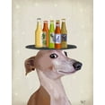 thumbnail image 2 of Fab Funky 20x24 Black Ornate Wood Framed with Double Matting Museum Art Print Titled - Greyhound Tan Beer Lover, 2 of 4