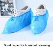 INTSUPERMAI 100 PCS Disposable Plastic Shoe Covers Thickened PE Waterproof Non-Skid Wrap Boot Cleaning Carpet Floor Protection