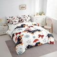 thumbnail image 3 of Manfei Cartoon Dachshund Kids Bedding Comforter Set 7 Pieces, Merry Christmas Full Bedding Set, Fashion Bowknot Snowflake Reversible Fitted Sheet Flat Sheet, Microfiber Bedroom Decor, 3 of 7