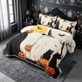 thumbnail image 3 of Erosebridal Halloween Ghost Pumpkin Quilt King 3 Pieces,Spooky Animal King Coverlet Set,Beige,1 Bedspread and 2 Pillowcases, 3 of 7