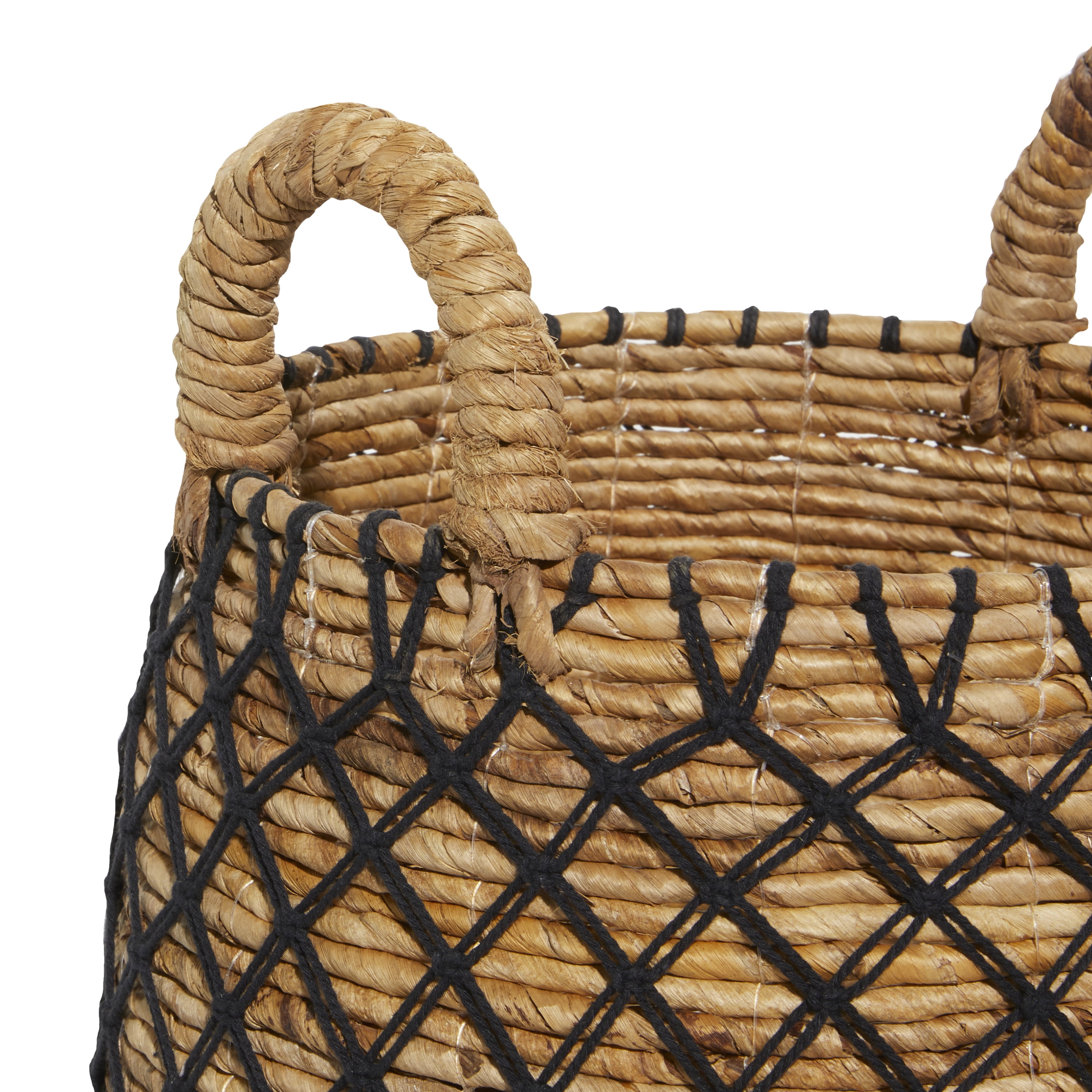 DecMode Coastal Banana Leaf Storage Basket, 19", 16"H, Brown, 2 - Pieces