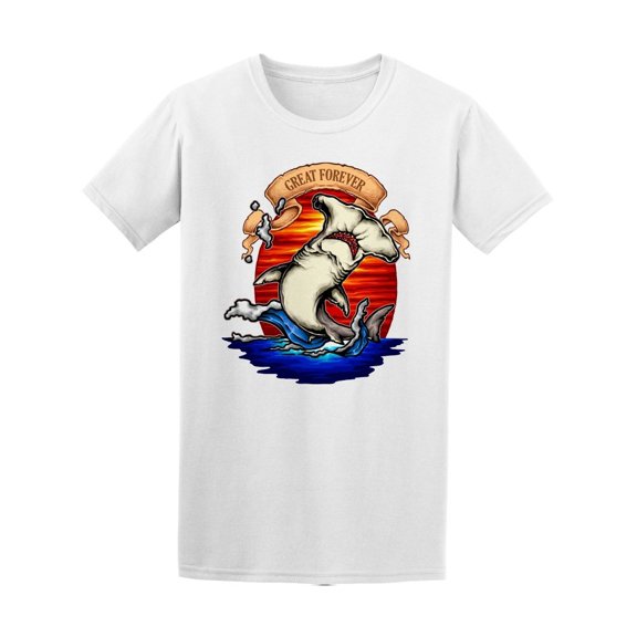 Shark With Sunset Wave Tee Men's -Image by Shutterstock