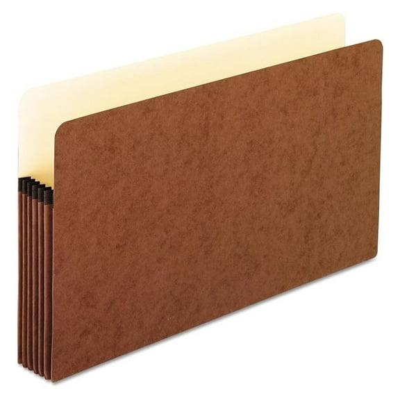 Red File Pockets 10 Pack - Standard Expanding File Folders, Manila & Red Fiber, 1.75 Inch Expansion, Tyvek Reinforced, Fold-Down Front