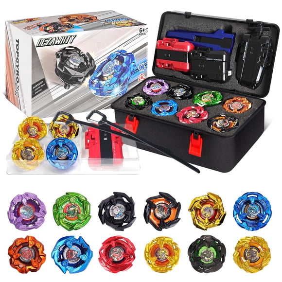 Set de combate DEZAWRTY X con 12 peonzas, 3 lanzadores y 1 empuñadura