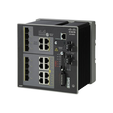 UPC: 0882658733468 | Cisco Industrial Ethernet 4000 Series – Switch – managed – 8 x combo Gigabit SFP + 4 x 10/100/1000 (PoE+) – DIN rail mountable – PoE+ – DC power – TAA Compliant