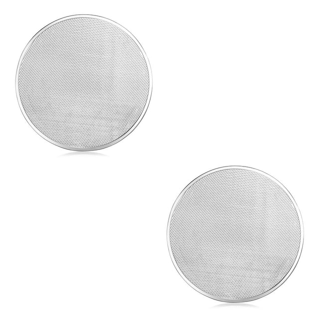 Bearachild Pizza Baking Screen Round Shaped Pastry Bake Resistant Accessory Seamless Household Heat Pie Food Tray Bakery Tools Net 12 pulgadas 2Conjunto