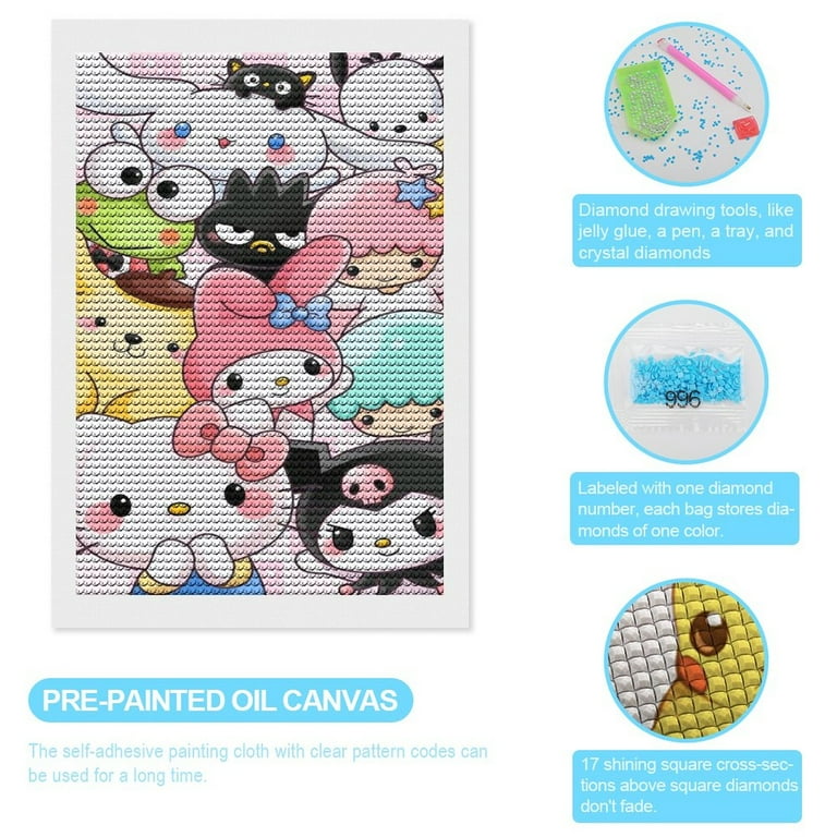Diamond Painting Gatto Grigio - Kit 5D Completo 30x40 Cm - Tela, Strass E Strumenti Inclusi