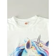 thumbnail image 3 of New Fashionable Cartoon Unicorn 3D Digital Full Print Short Sleeve T-shirt for Girls, 3 of 5