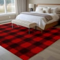 thumbnail image 5 of Christmas Farmhouse Washable Area Rug 8 x 10 ft Classical Red Black Buffalo Plaid, Soft Non Slip Rugs Stain Repellent Indoor Felt Carpet for Living Dining Room Bedroom Home Office, 5 of 9