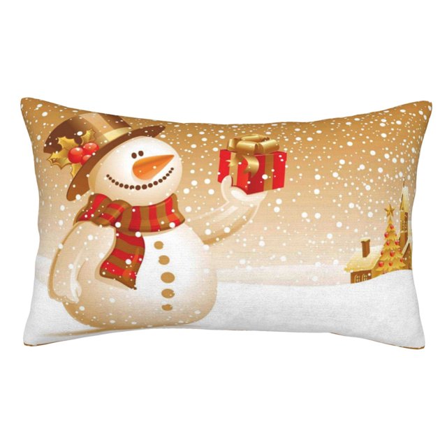 Balery Christmas Snowman Gift Funda de Cojín Estampada, Regalos para Mujeres, Regalos de Amor para Ella, Regalos para Novia o Esposa, Funda de Almohada-16"x24"