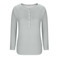 thumbnail image 5 of BLVB Long Sleeve Shirts for Women Casual Henley V Neck Fall Tunic Tops Button Blouse Dressy Loose T-Shirts, 5 of 6