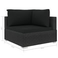 thumbnail image 4 of vidaXL 6 Piece Patio Lounge Set with Cushions Poly Rattan Black, 4 of 10