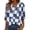 344#Blue, variant on Women's 3/4 Length Sleeve V Neck T Shirts Plus Size Casual Loose Dressy Office Work Blouses Royal Blue XL