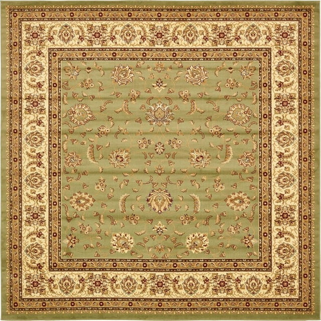 Unique Loom Tapis Design Complexe Voyage 10' x 10' Vert Carré/ivoire