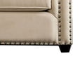 thumbnail image 3 of 69 Inch Wood Loveseat with Nailhead Trim, Button Tufting, Beige Velvet, 3 of 5