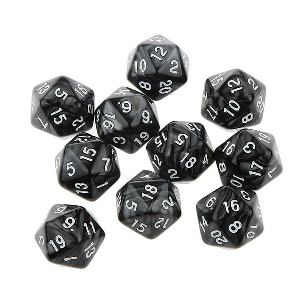 10 Piezas Juguetes Juegos de Dados de Veinte Caras de 20 , 25mm Hugo Dado