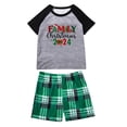 thumbnail image 2 of Odeerbi Christmas Pajamas for Family Plaid Holiday Short Sleeve Family Christmas Pajamas Matching Sets Kids Fashion Plaid Print Tops Pants Sleepwear Xmas Family Matching PJs Set Green, 2 of 4