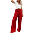 thumbnail image 2 of Delayuji Women's Linen Pants High Waist Wide Leg Pant Loose Fit Wide Leg Casual Beach Pants With Pockets, 2 of 5