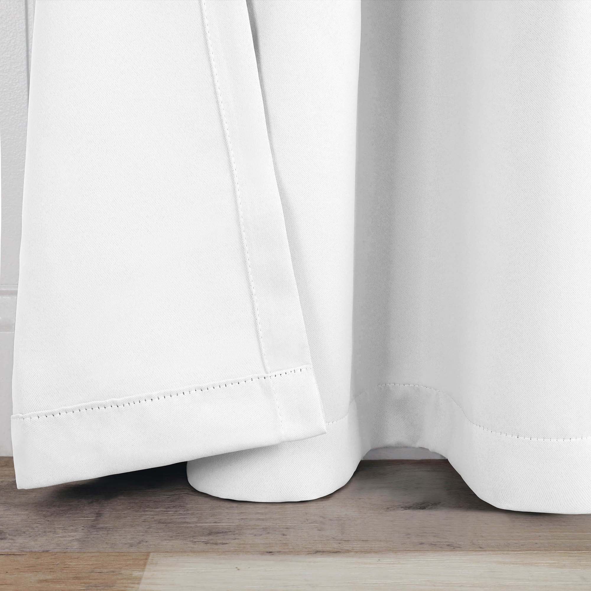 Superior Blackout Solid Light Filtering Back Tab Curtain Panel Set, 42" x 84", Snow White