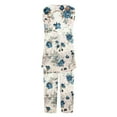 thumbnail image 7 of Tnhcen Women's Daily Comfort Sleepwear Printed Sleeveless Crew Neck Top & Capri Pants Set Easy to Mix & Match S-2XL, 7 of 7