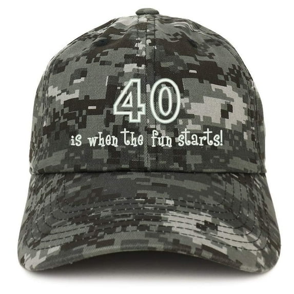Trendy Apparel Shop 40 is When The Fun Starts Embroidered Cotton Dad Hat - Purple