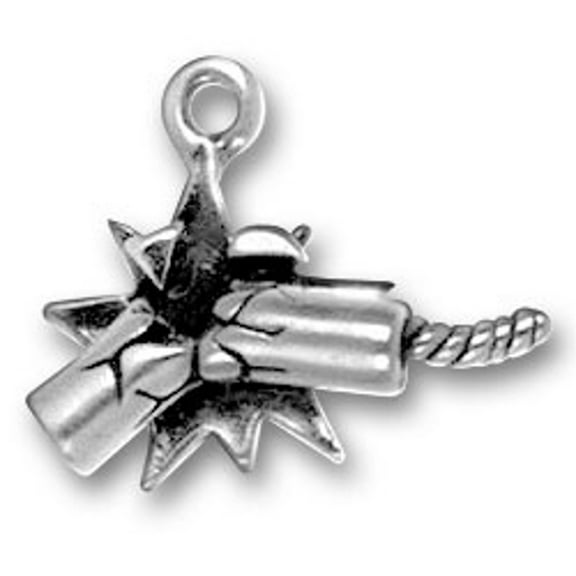 Sterling Silver 16" .8mm Box Chain 3D Poping Exploding Firecracker Pendant Necklace